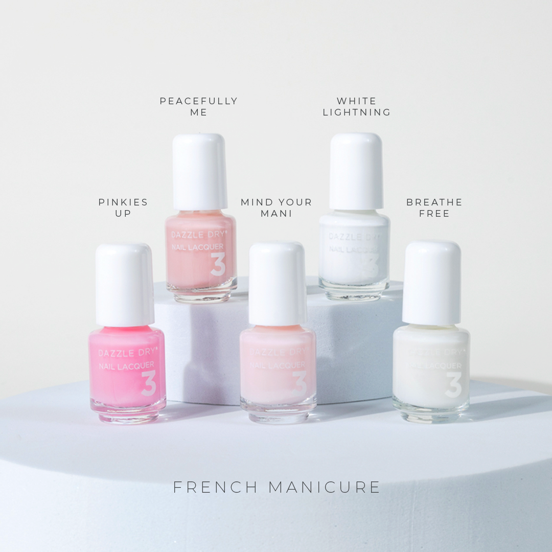Pinkies Up Mini Lacquer Bottle, Peacefully Me Mini Lacquer Bottle, Mind Your Mani Mini Lacquer Bottle, White Lightning Mini Lacquer Bottle, Breathe Free Mini Lacquer Bottle