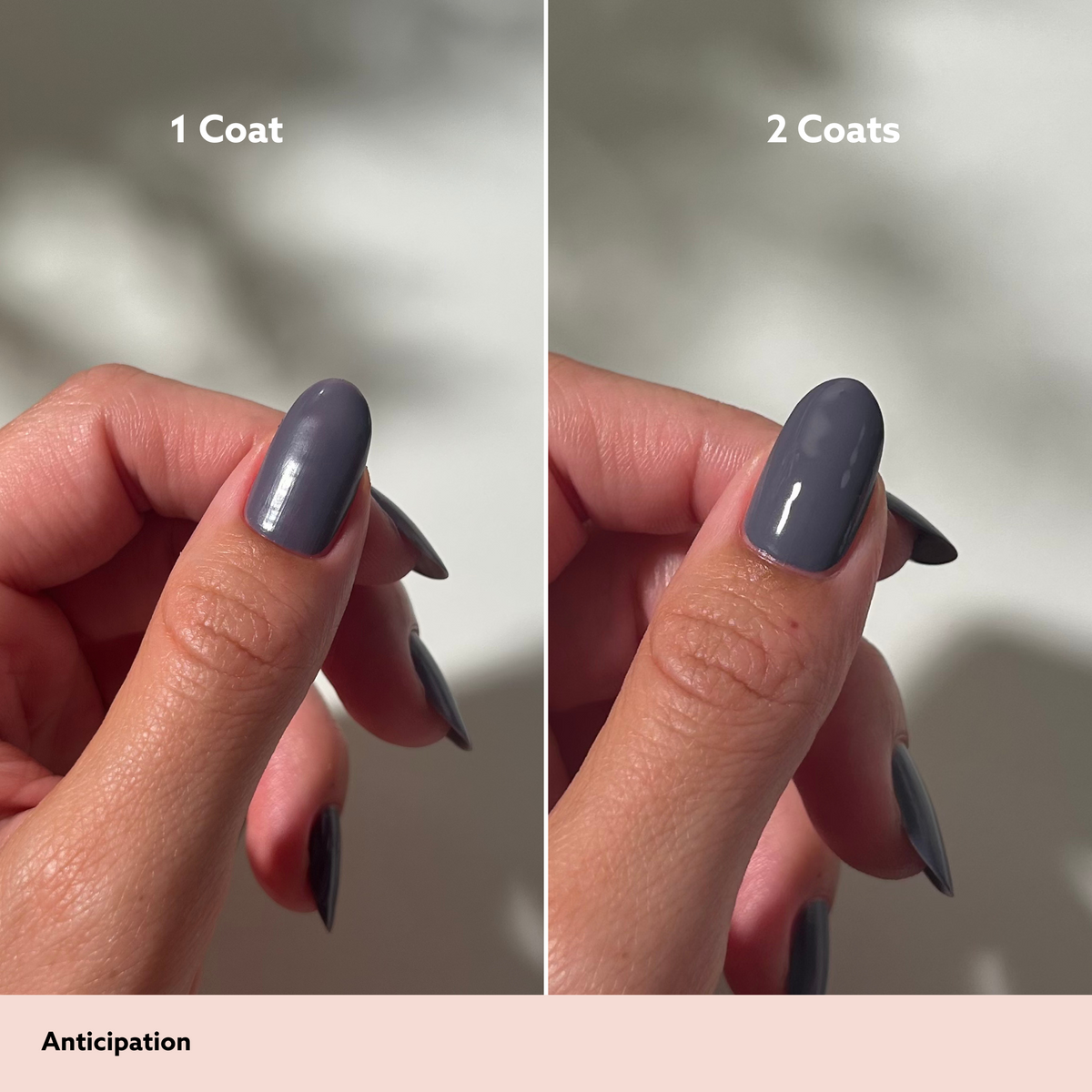 Anticipation by Dazzle Dry Lacquer Painted One Coat vs. 2 Coats