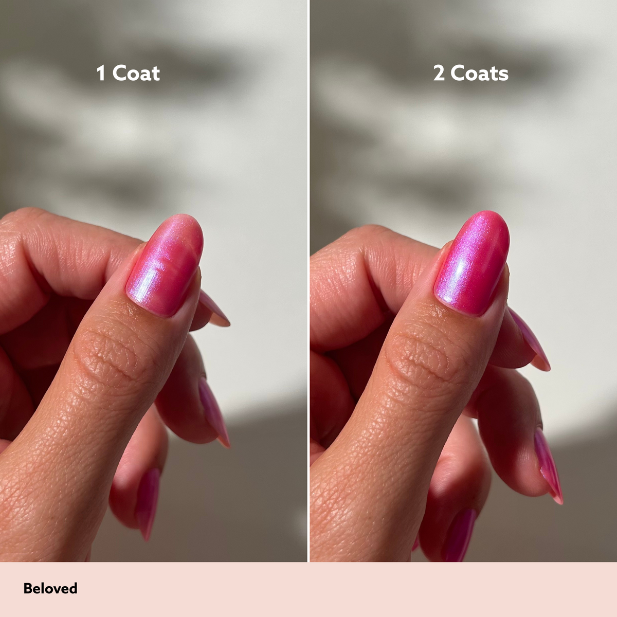 Beloved by Dazzle Dry Lacquer Painted One Coat vs. 2 Coats