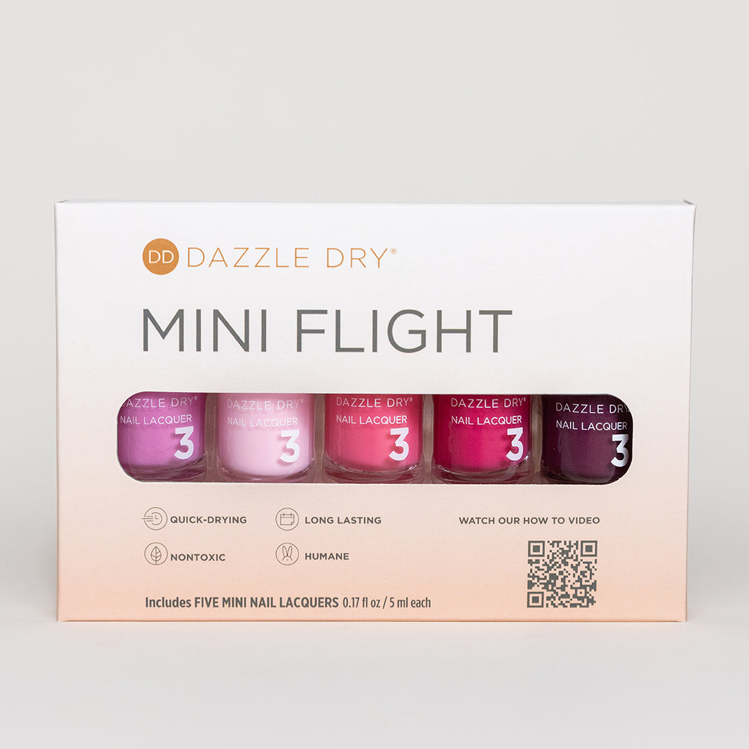 Cornado Mini Flight - Paparazzi Pink Mini Lacquer Bottle, Yoga Mama Mini Lacquer Bottle, Raspberry Creme Mini Lacquer Bottle, Heart of Fire Mini Lacquer Bottle, Sultry Samba Mini Lacquer Bottle