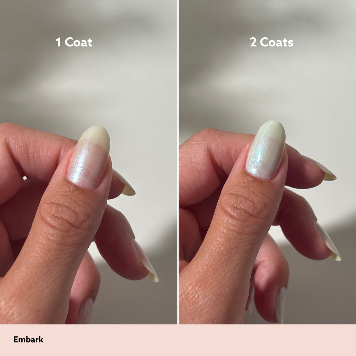 Embark by Dazzle Dry Lacquer Painted One Coat vs. 2 Coats