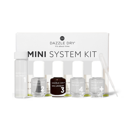 Forbidden Passion Mini Kit - Mini Nail Prep Bottle, Mini Base Coat Bottle, Forbidden Passion Mini Nail Lacquer Bottle, Mini Top Coat Bottle, Mini Revive Bottle