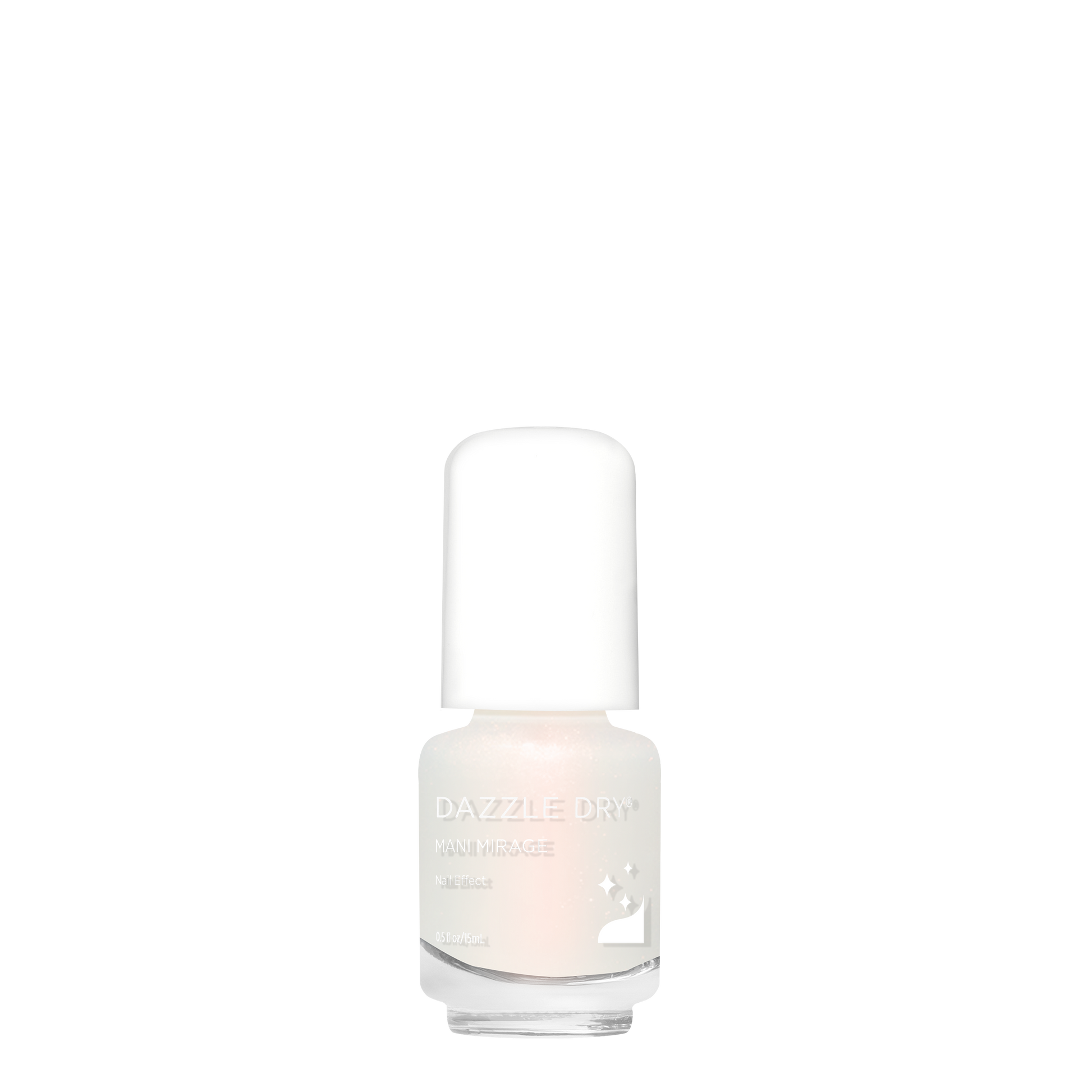 Nail polish bottle with 'Dazzle Dry' label on a white background