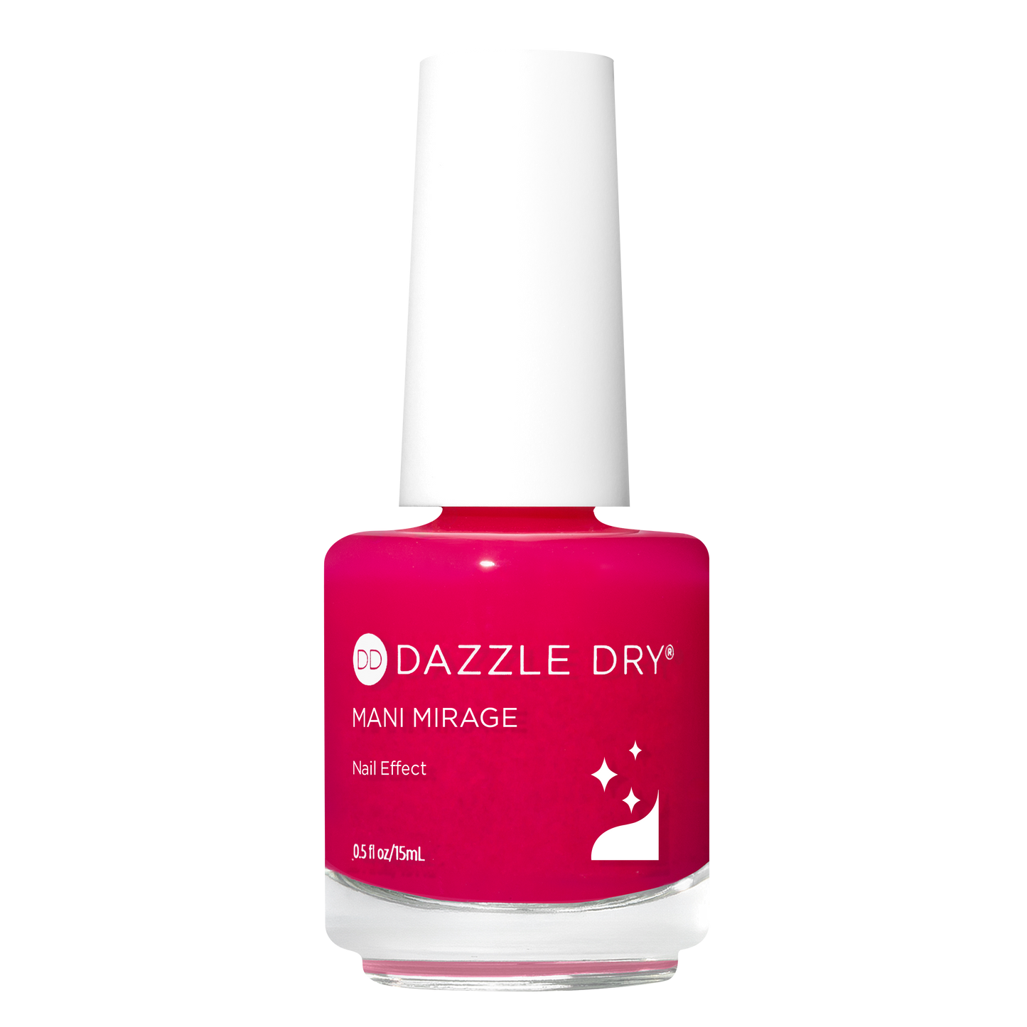 Dazzle Dry nail polish bottle with red polish on a white background