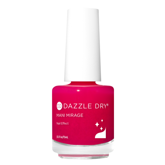 Dazzle Dry nail polish bottle with red polish on a white background