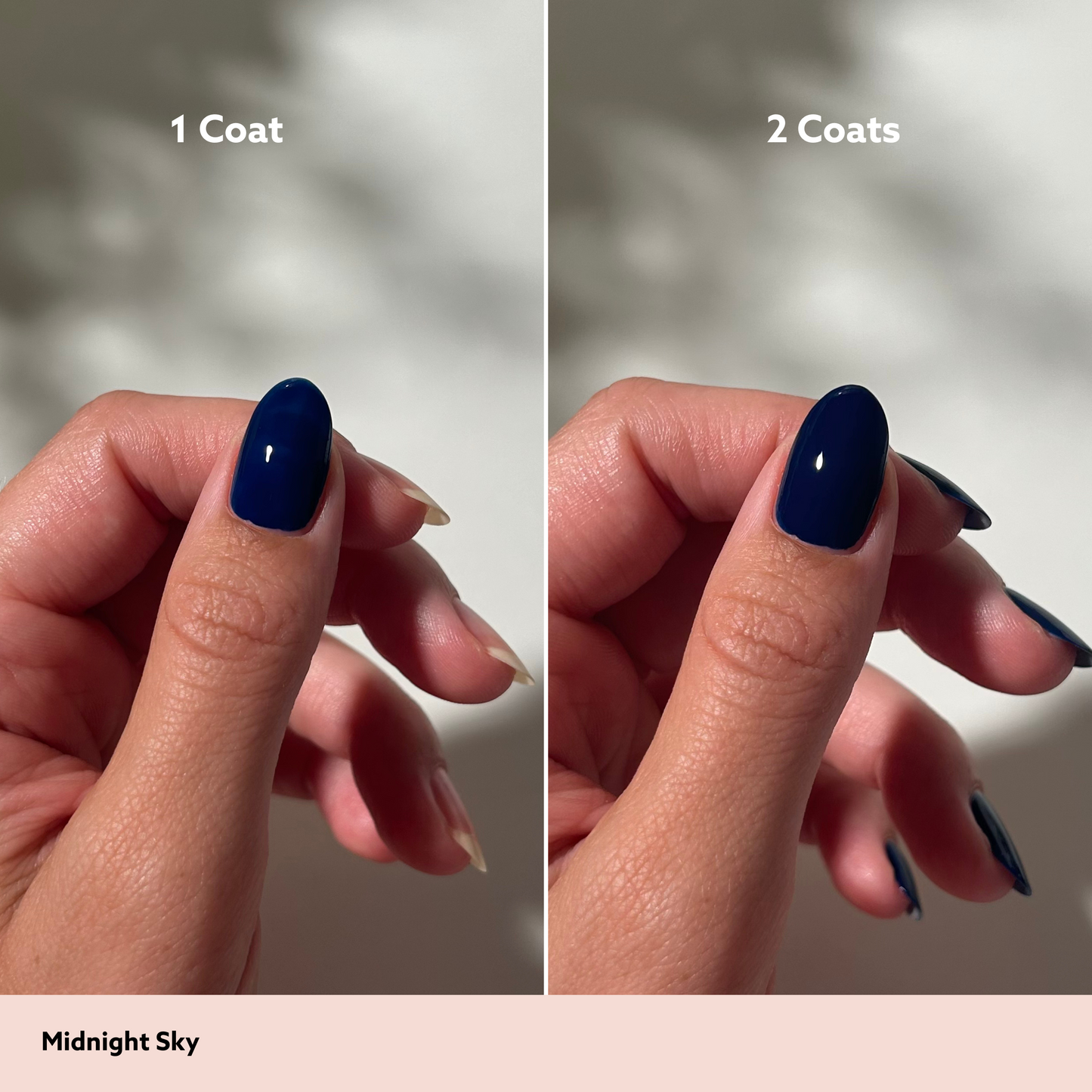 Midnight Sky by Dazzle Dry Lacquer Painted One Coat vs. 2 Coats