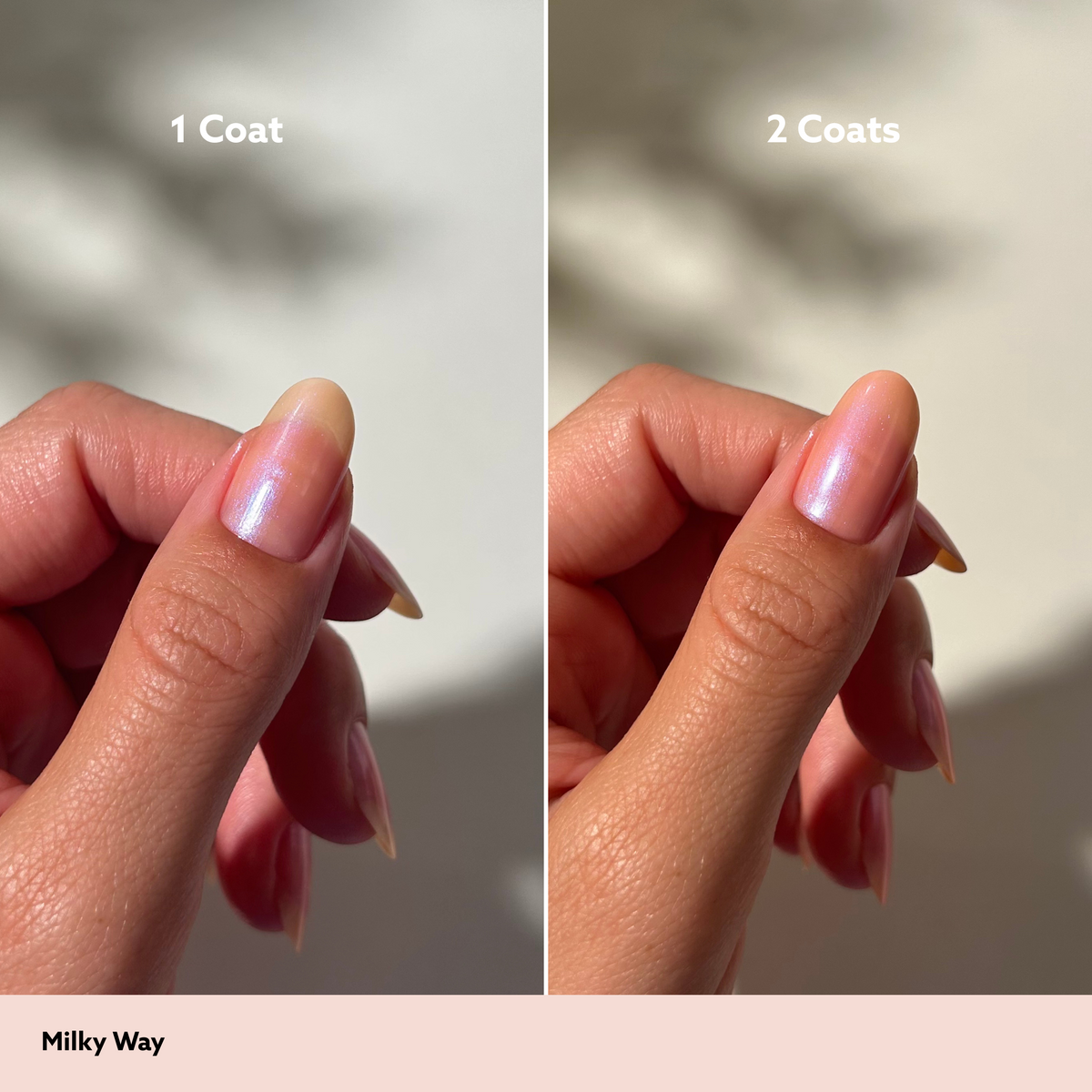 Milky Way by Dazzle Dry Lacquer Painted One Coat vs. 2 Coats