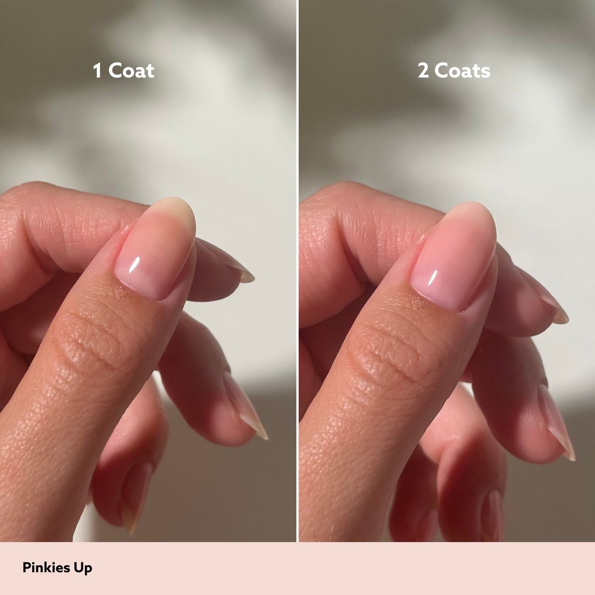 Pinkies Up by Dazzle Dry Lacquer Painted One Coat vs. 2 Coats