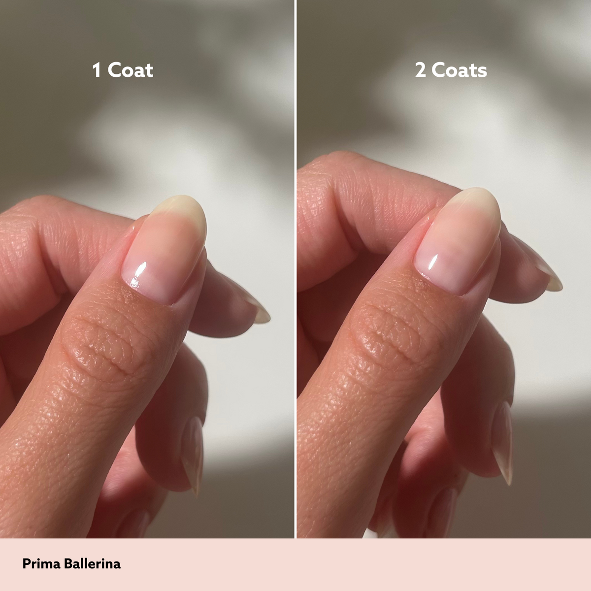 Prima Ballerina by Dazzle Dry Lacquer Painted One Coat vs. 2 Coats
