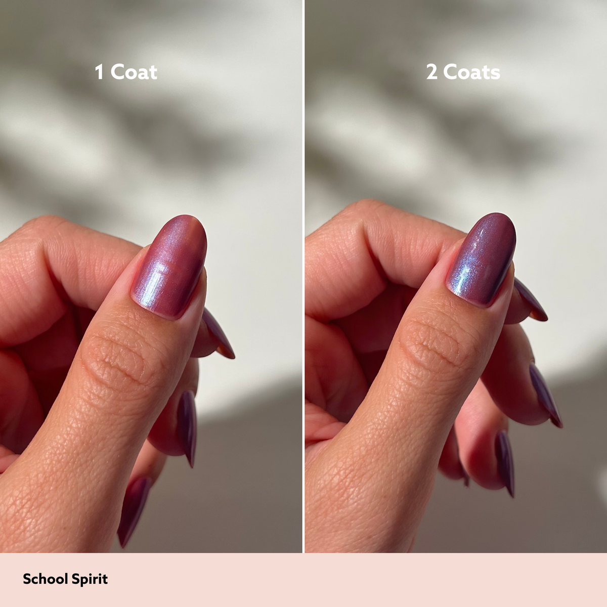 School Spirit by Dazzle Dry Lacquer Painted One Coat vs. 2 Coats