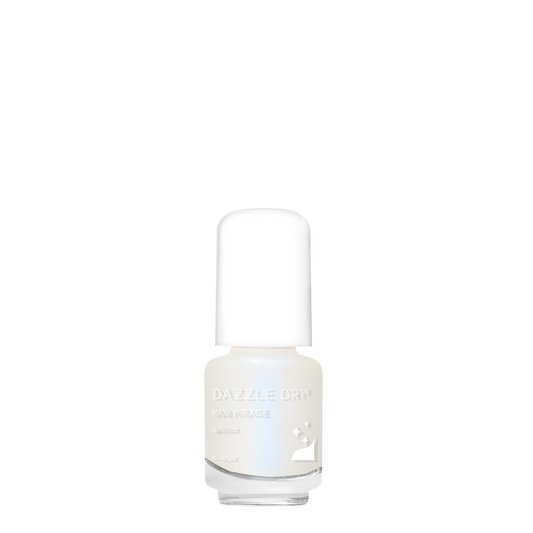 Nail polish bottle with a white cap on a white background