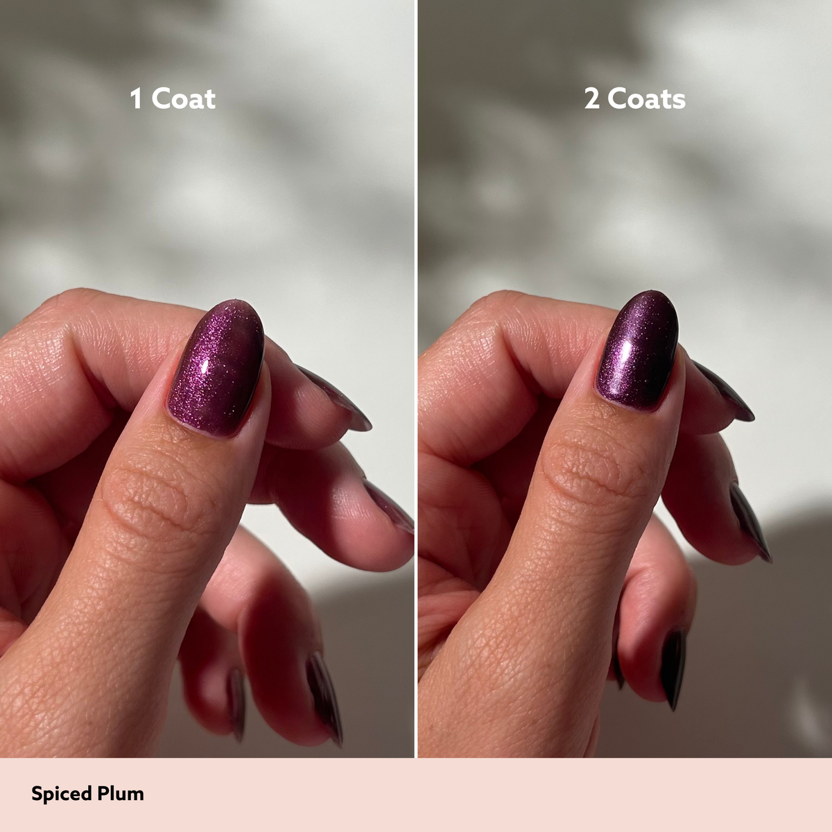 Spiced Plum by Dazzle Dry Lacquer Painted One Coat vs. 2 Coats