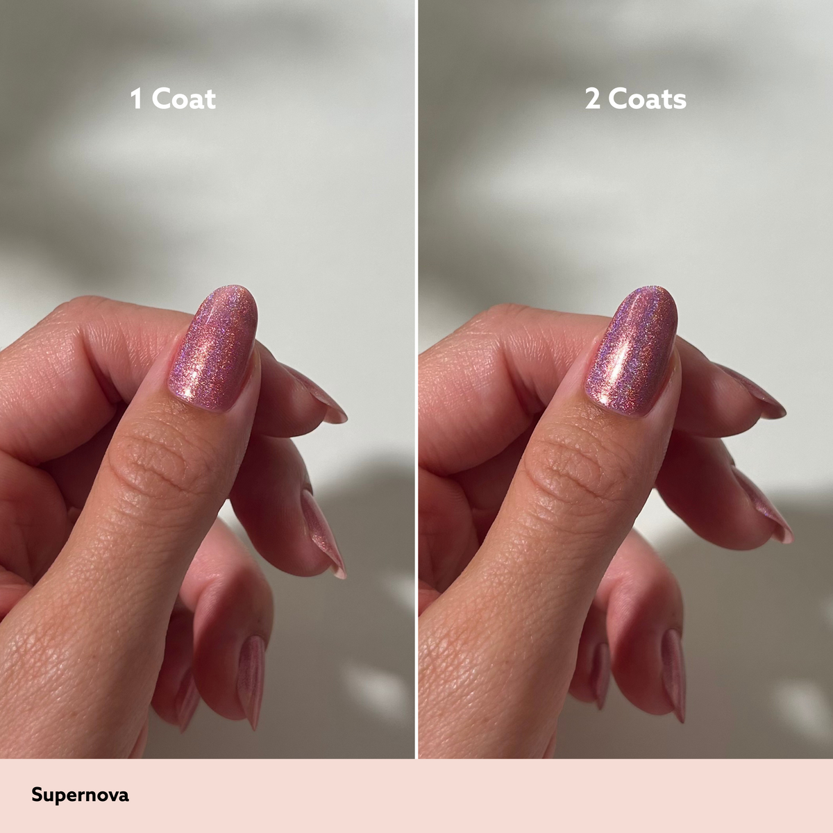 Supernova by Dazzle Dry Lacquer Painted One Coat vs. 2 Coats