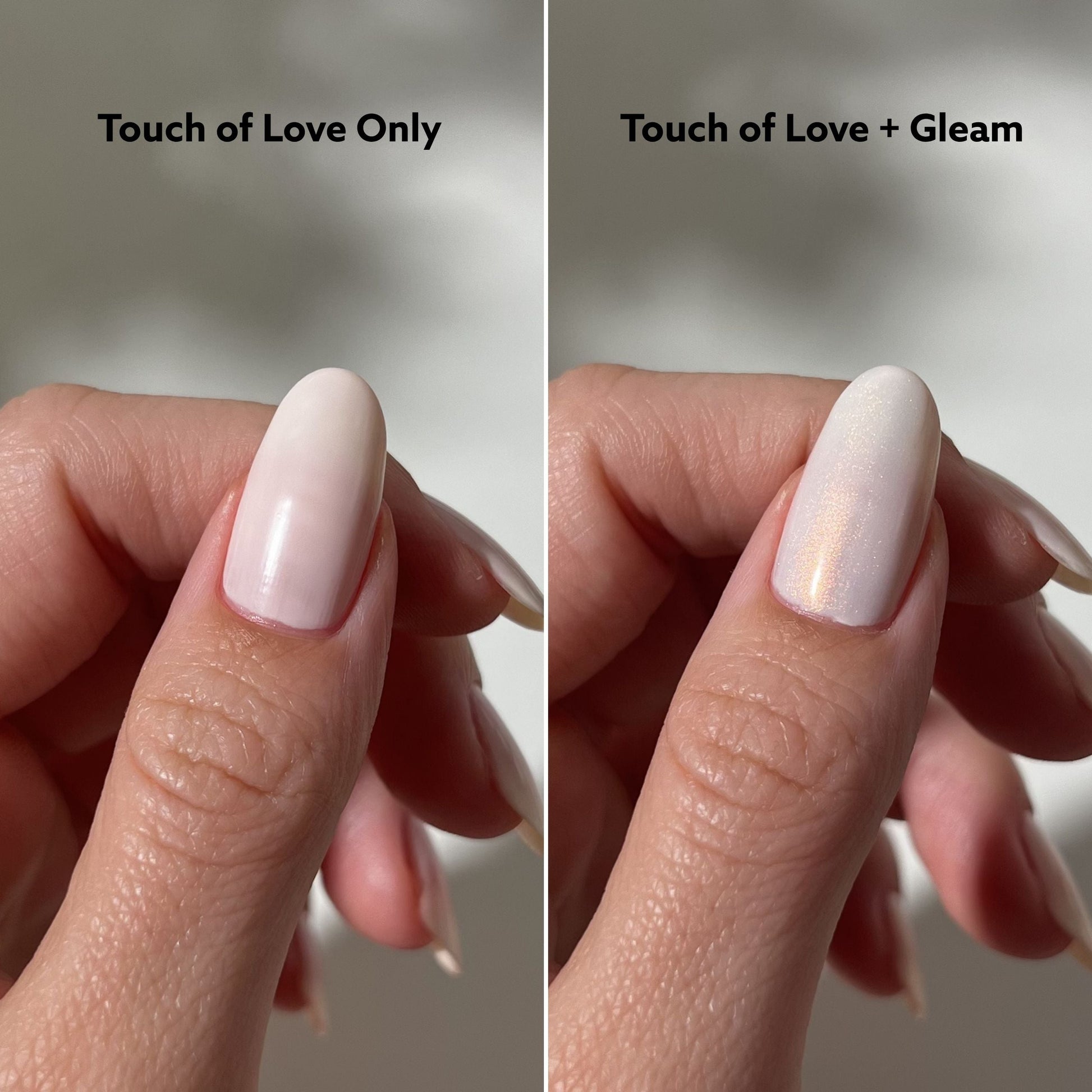 nail painted with comparison to other shades
