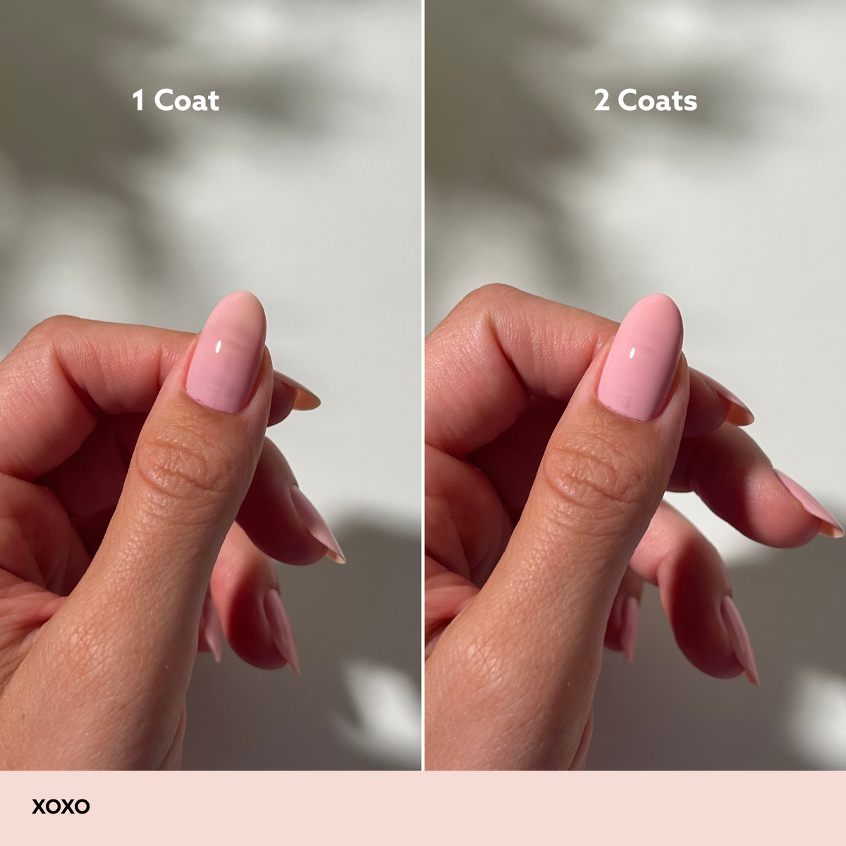 Xoxo by Dazzle Dry Lacquer Painted One Coat vs. 2 Coats