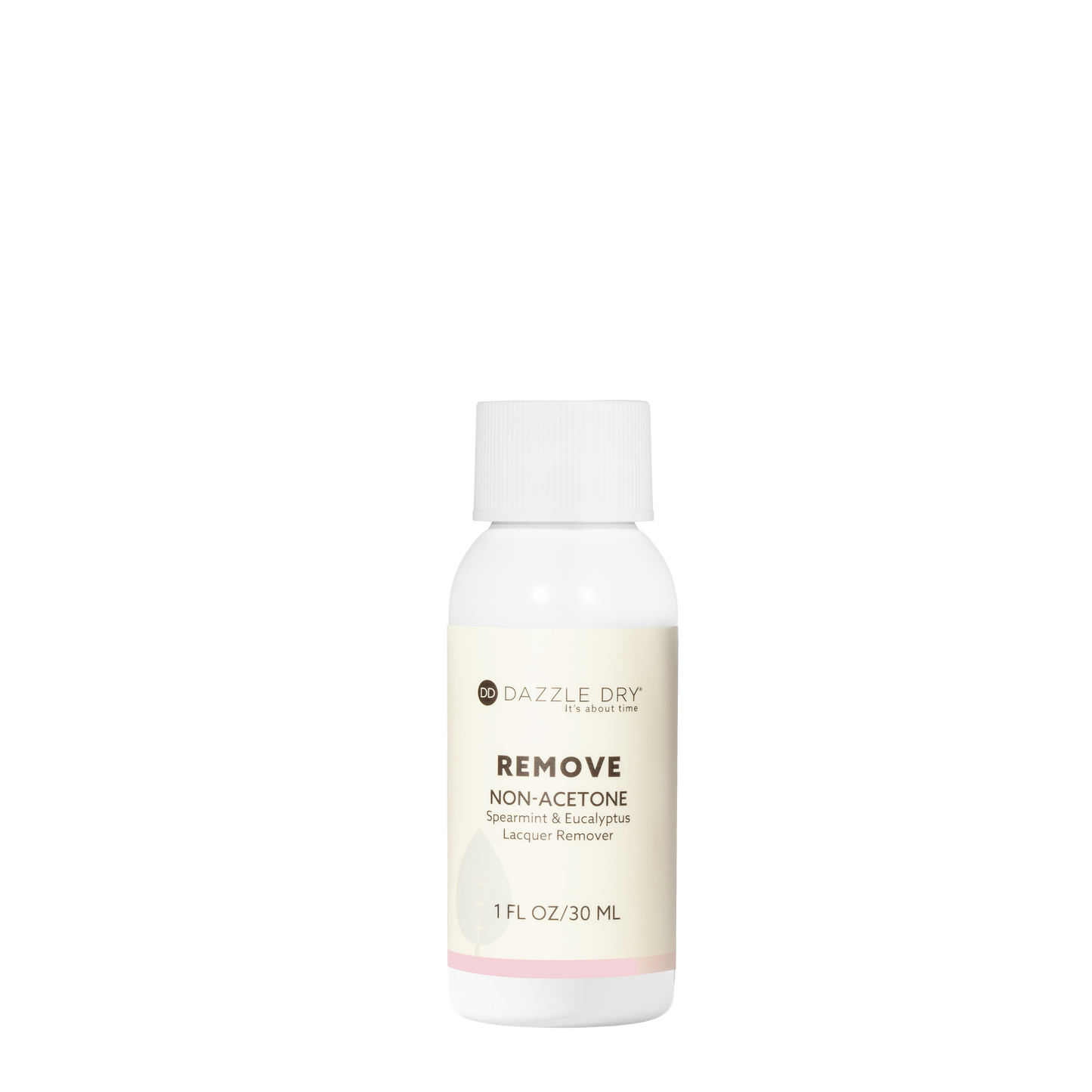 Bottle of Dazzle Dry non-acetone remover on a white background 1FL OZ