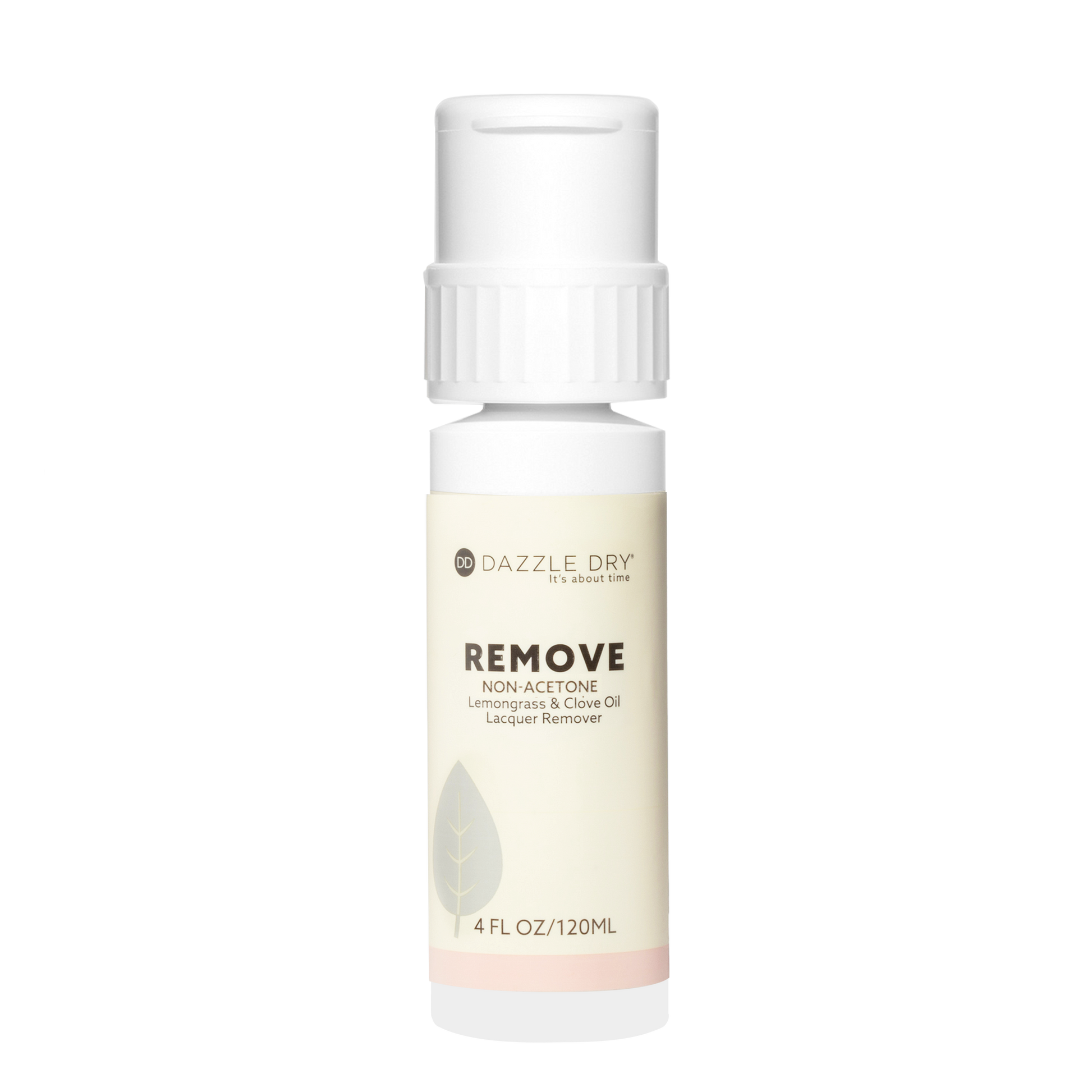 Bottle of Dazzle Dry acetone remover on a white background 4FL OZ